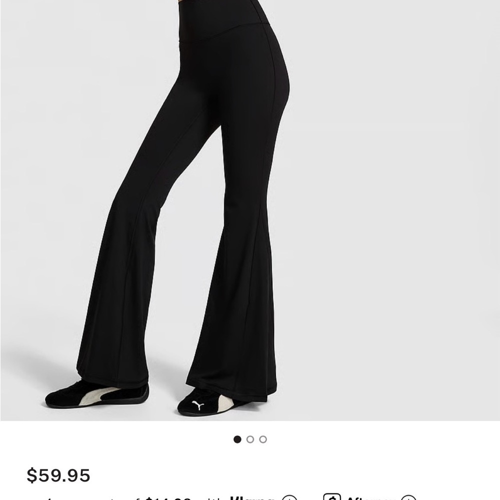 NWT- PINK Victoria's Secret Black Flare Leggings - Picture 10 of 11